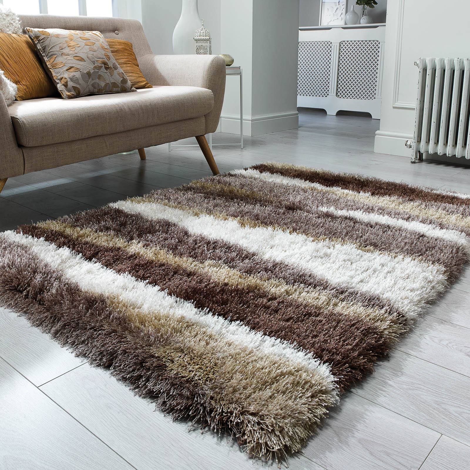 Rug High Pile Shaggy Rugs Long Pile Cream Living Room Easy Care 14 Color