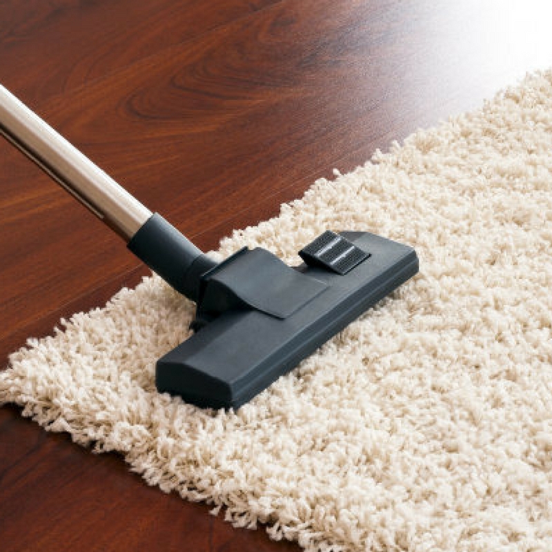 vacuuming a shaggy rug