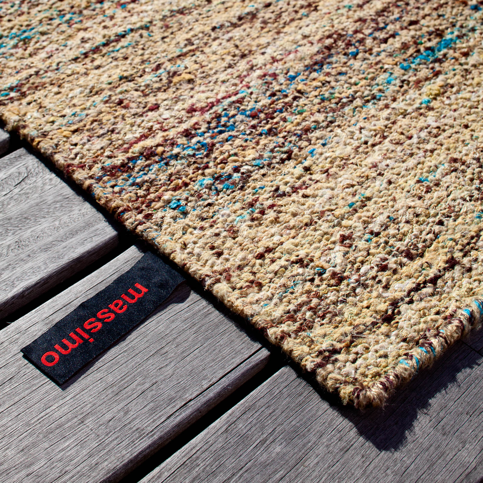 close up of a rug by designer brand massimo