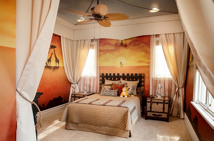 Creative Kids Bedroom ideas Disneys Lion King Safari Inspired Unisex Room