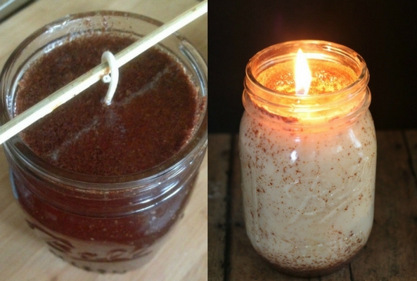 homemade cinnamon candle collage to help a room smell like christmas