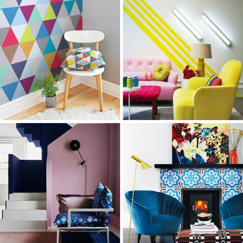 four images of playful interiors