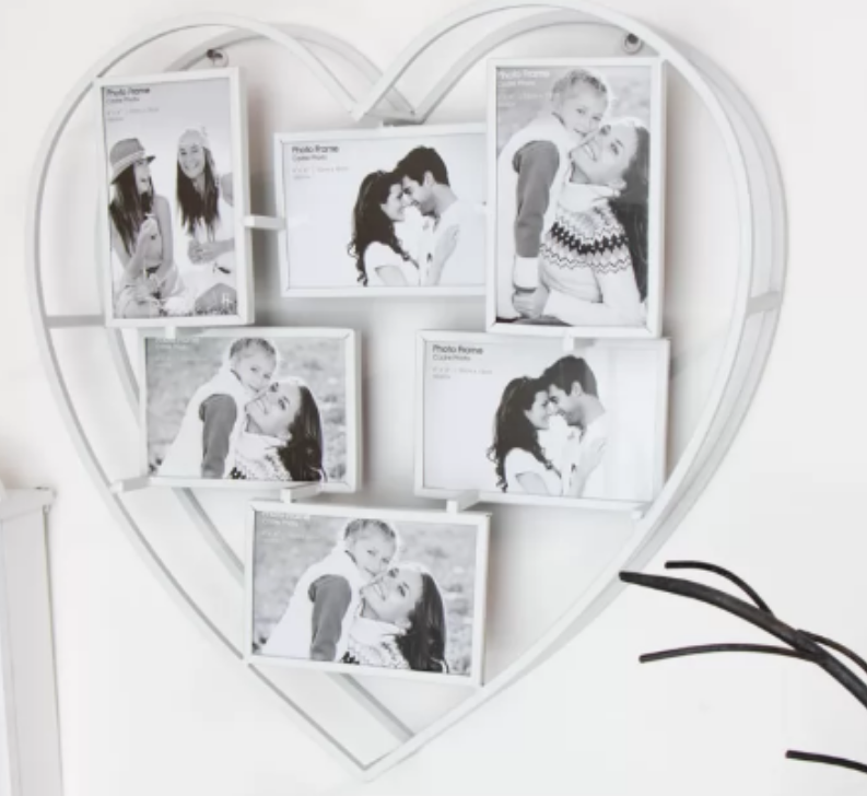 Valentine’s day home decor Melody Masidon Heart Shaped Wall Mounted Multi Photo Frame 