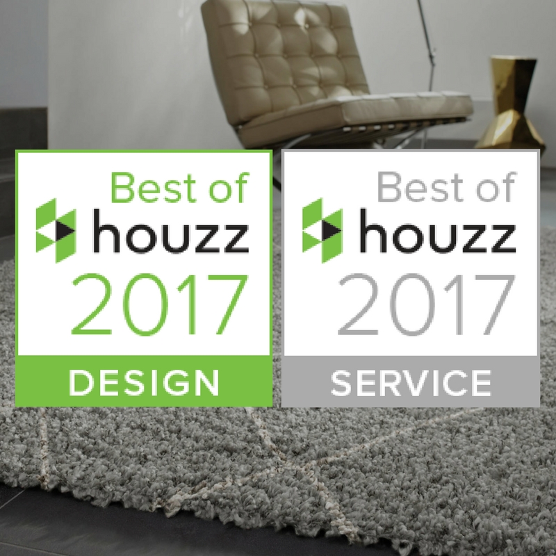 houzz best of design and customer service on a grey shaggy rug