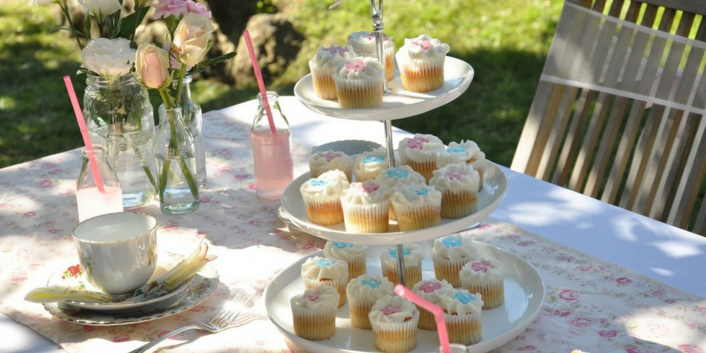 garden party table sweet treats and cakes for guests