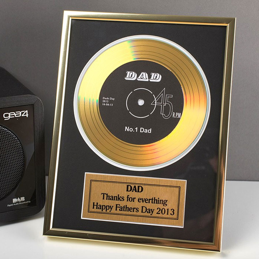 gold fathers day record gift for dad