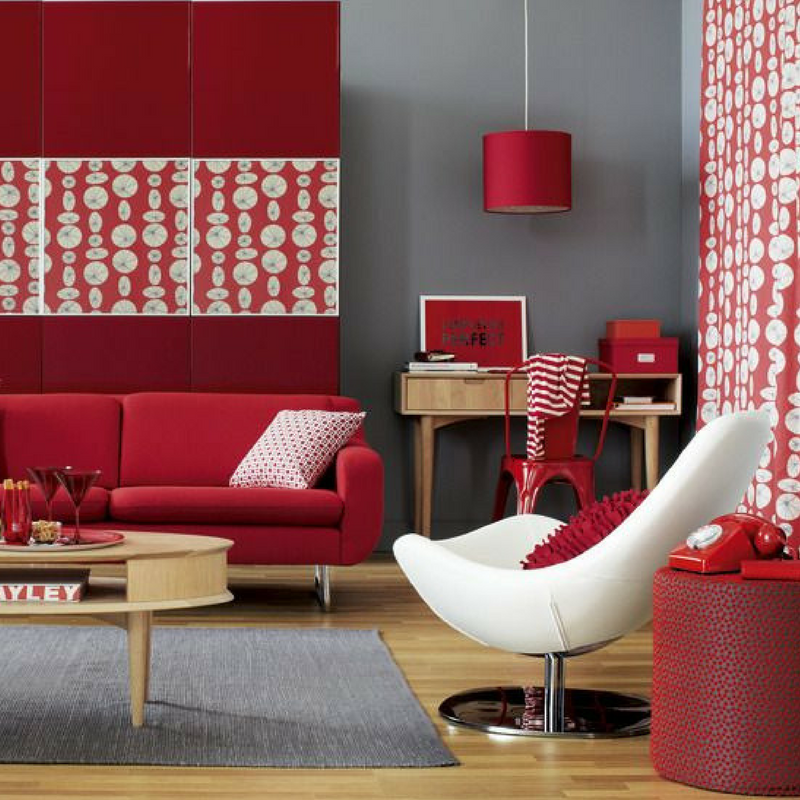 room colour red living room