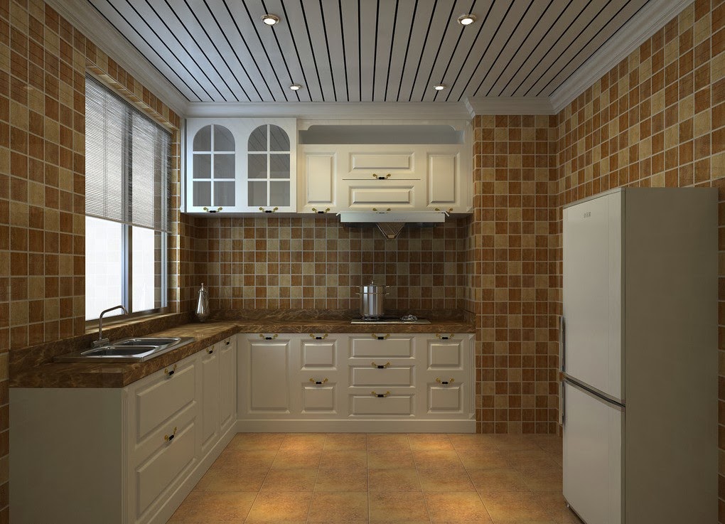 funky ceiling design in a modern kitchen