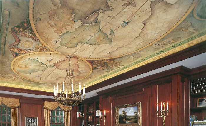 old school map design ceiling
