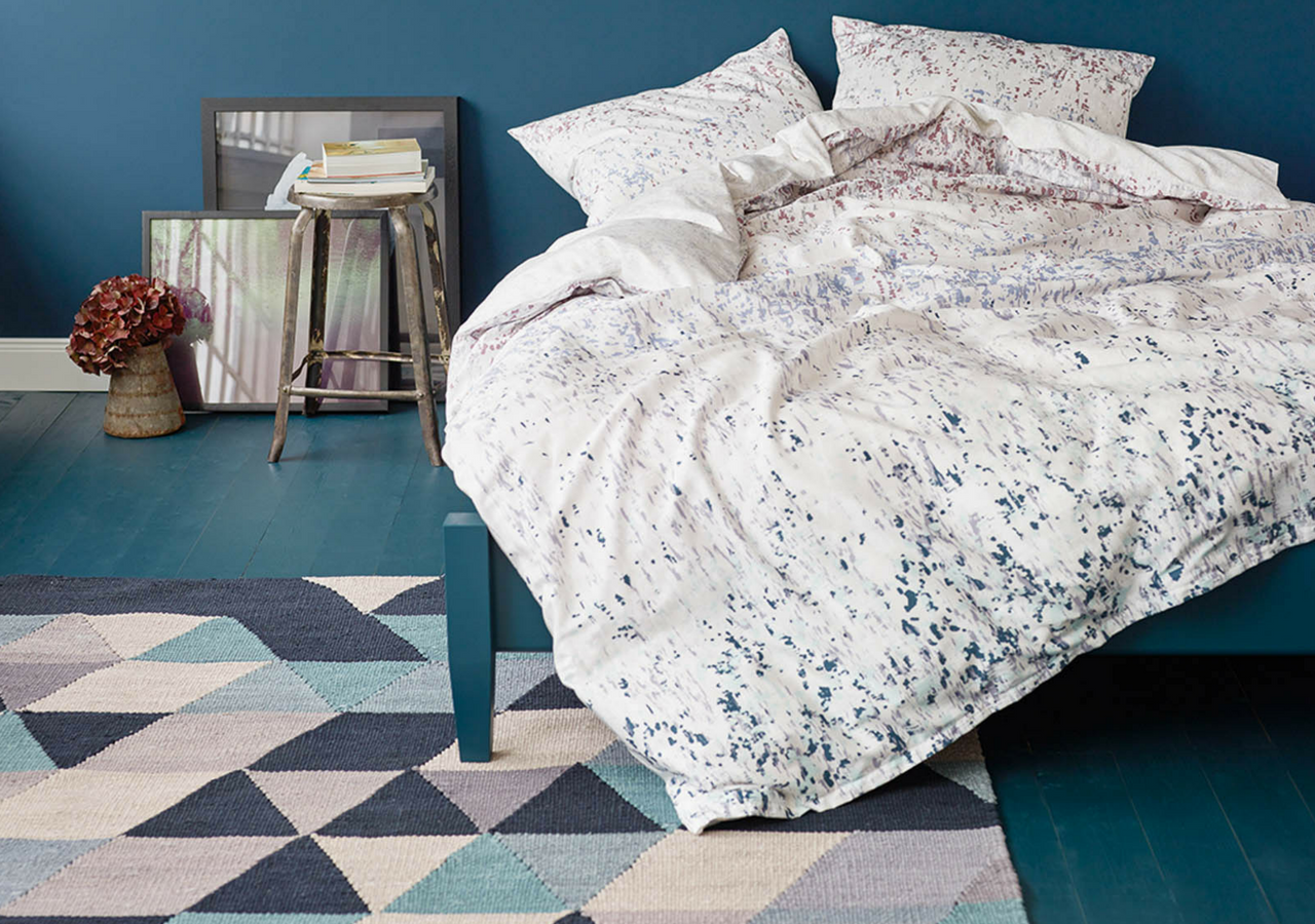 geometric bedroom rug