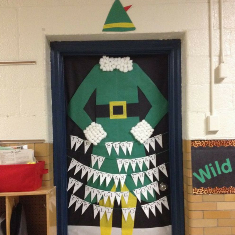 Funny buddy the elf christmas door decoration