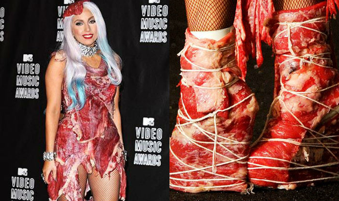 lady gagas meat dress