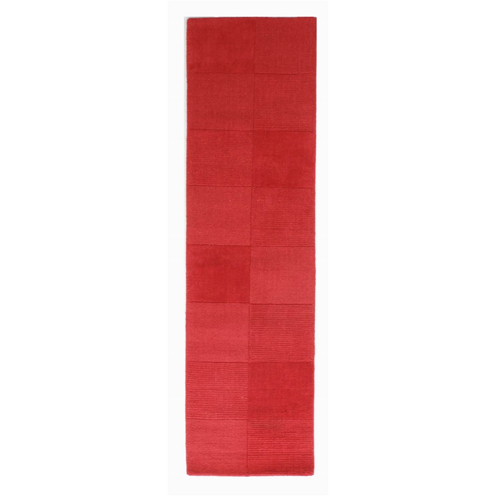 Wool squares runners in red
