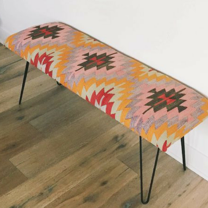 turn kilim rug into a bench upcycle your rug