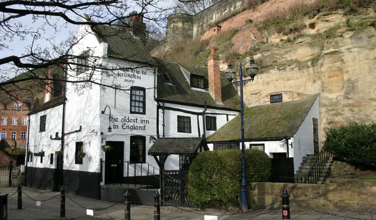 St. George's Day ye olde trip to Jerusalem pub the oldest inn in England