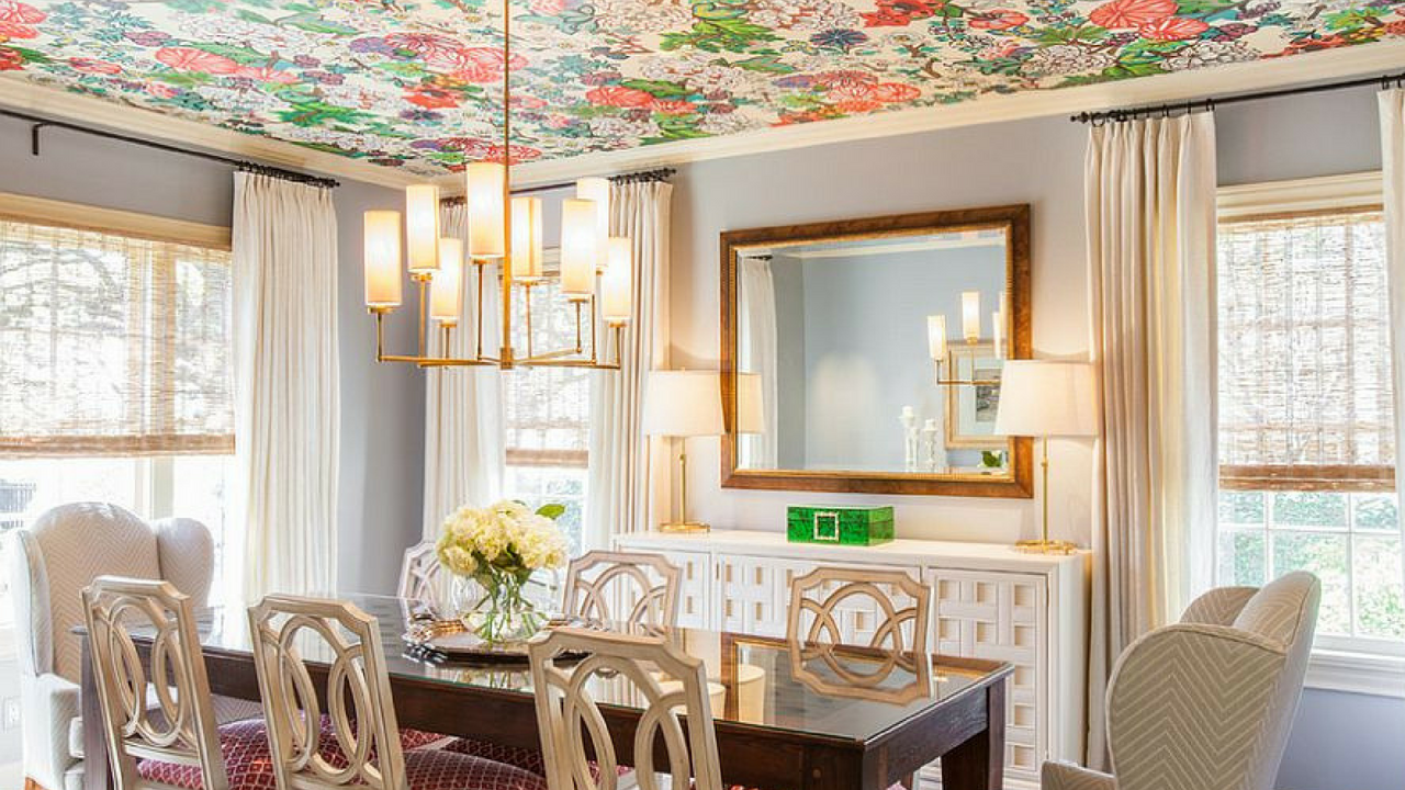 Colourful Decor Floral Ceiling Interior Design