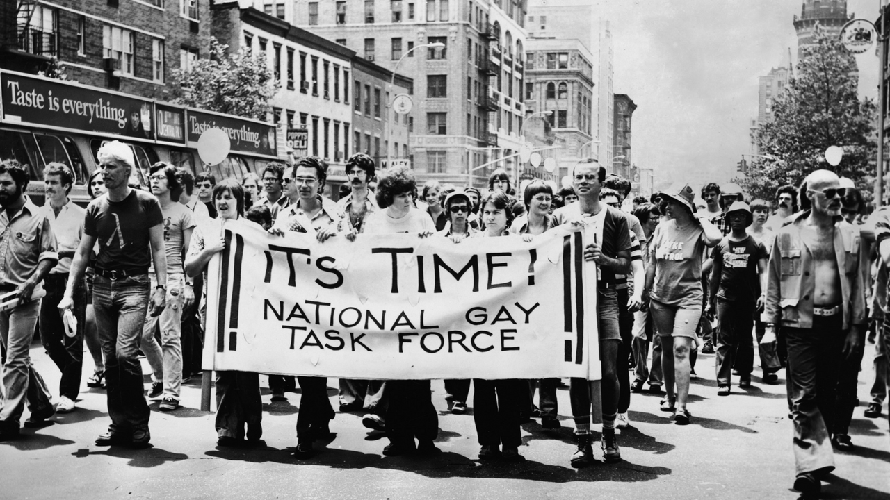 Colourful Decor Marching For Gay Rights In 1969