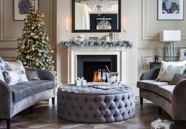 Christmas Tree Decorations in a classic living room setting
