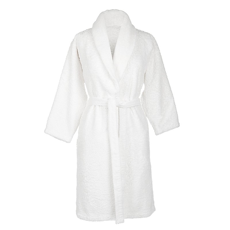 a cut out image of a white super pile bath robe as a gift for her