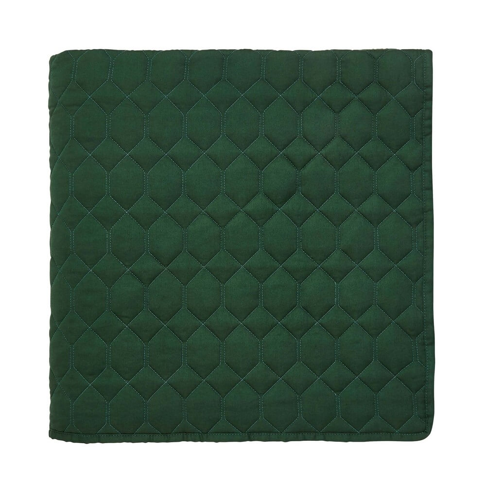 a cut out image of the jackfruit dark green throw with geometric stitching