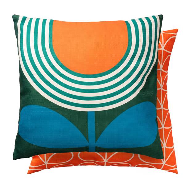 orla kiely cushion close up to style your garden for summer