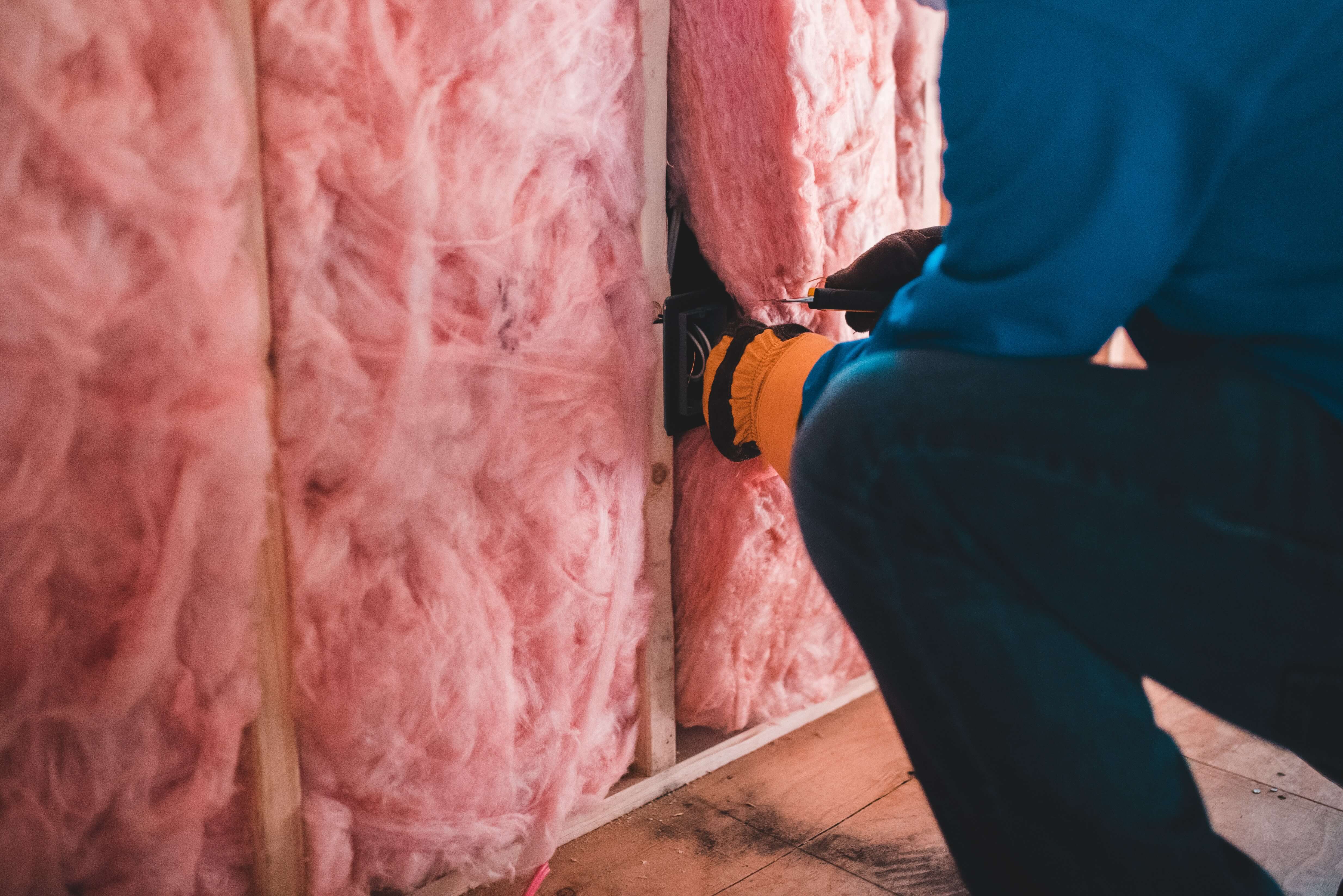 image of a wall's insulation used to renovate eco-consciously